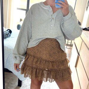 Forever 21+ Leopard Ruffle Skirt 3X
